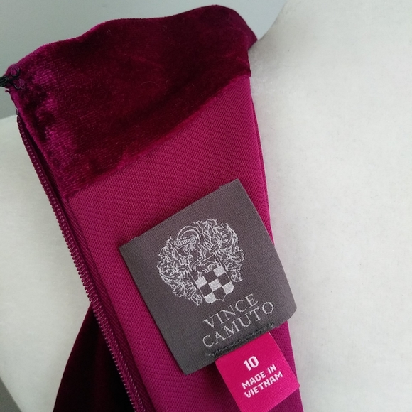 VINCE CAMUTO PINK FUCHSIA VELOUR STRETCH SLEEVELESS COCKTAIL DRESS SIZE 10 - Picture 9 of 13